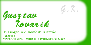 gusztav kovarik business card